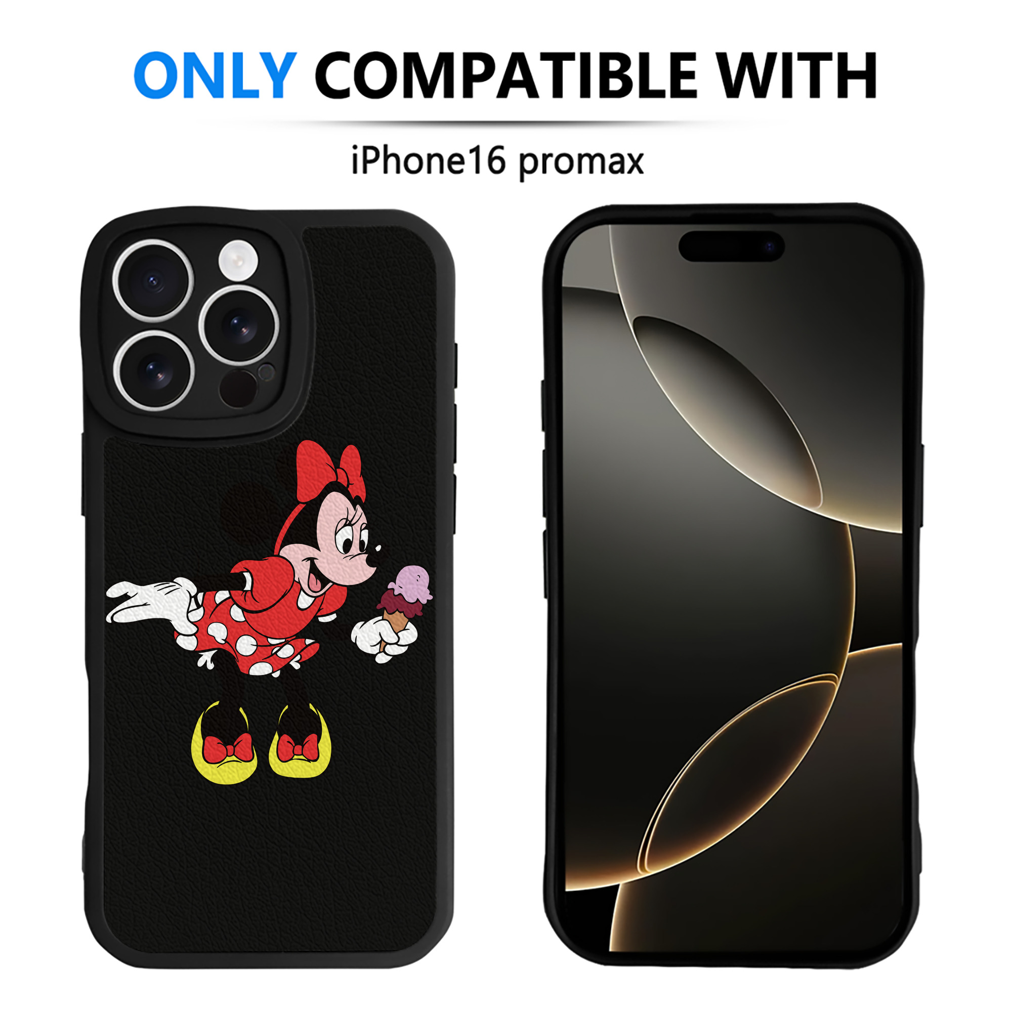 （画像用） ミッキーマウス Mickey Mouse 【iPhone 16シリーズ対応】シリコンスマホケース（レザー調） 材質：シリコン